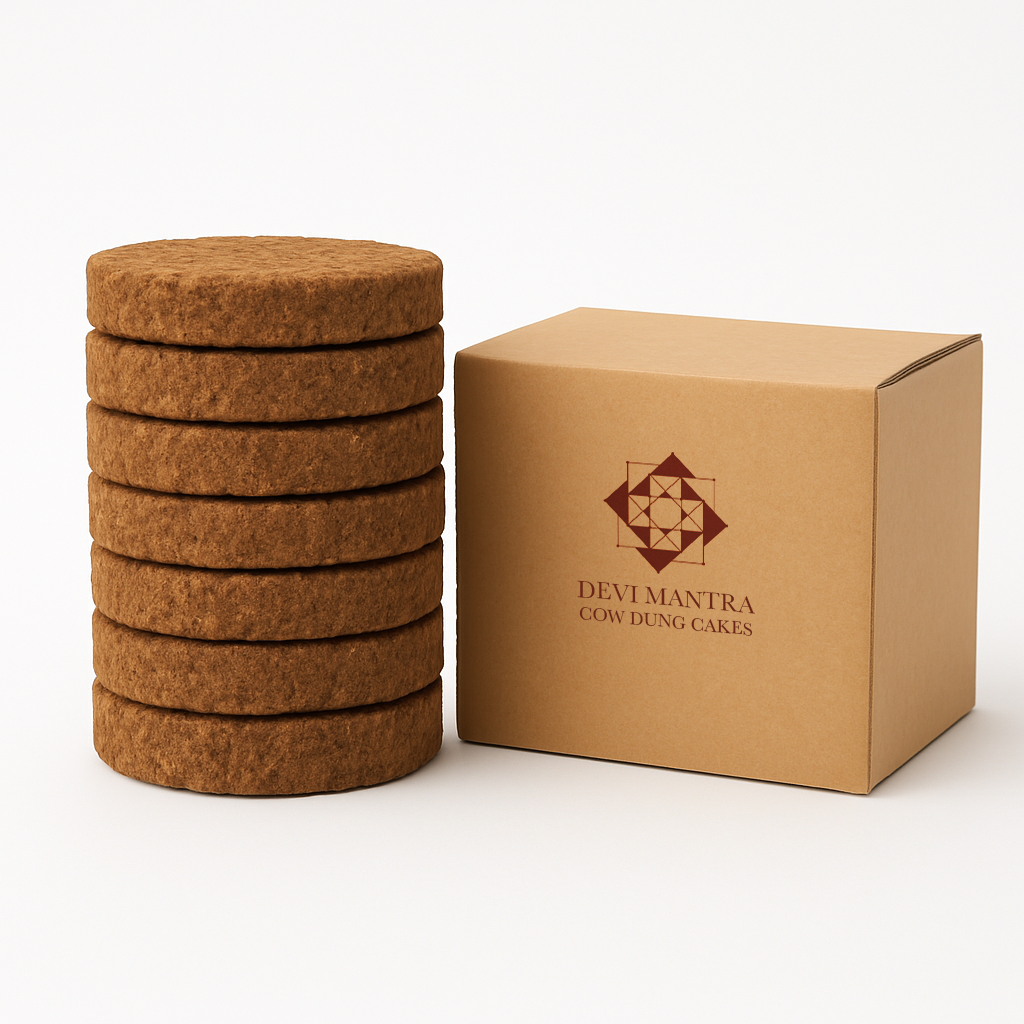 Cow Dung Cakes (8 pcs) – For Sacred Rituals & Spiritual Purity
