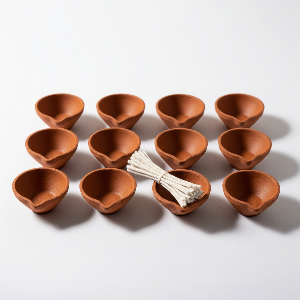 Classic Diyas (set of 12 + cotton wicks)